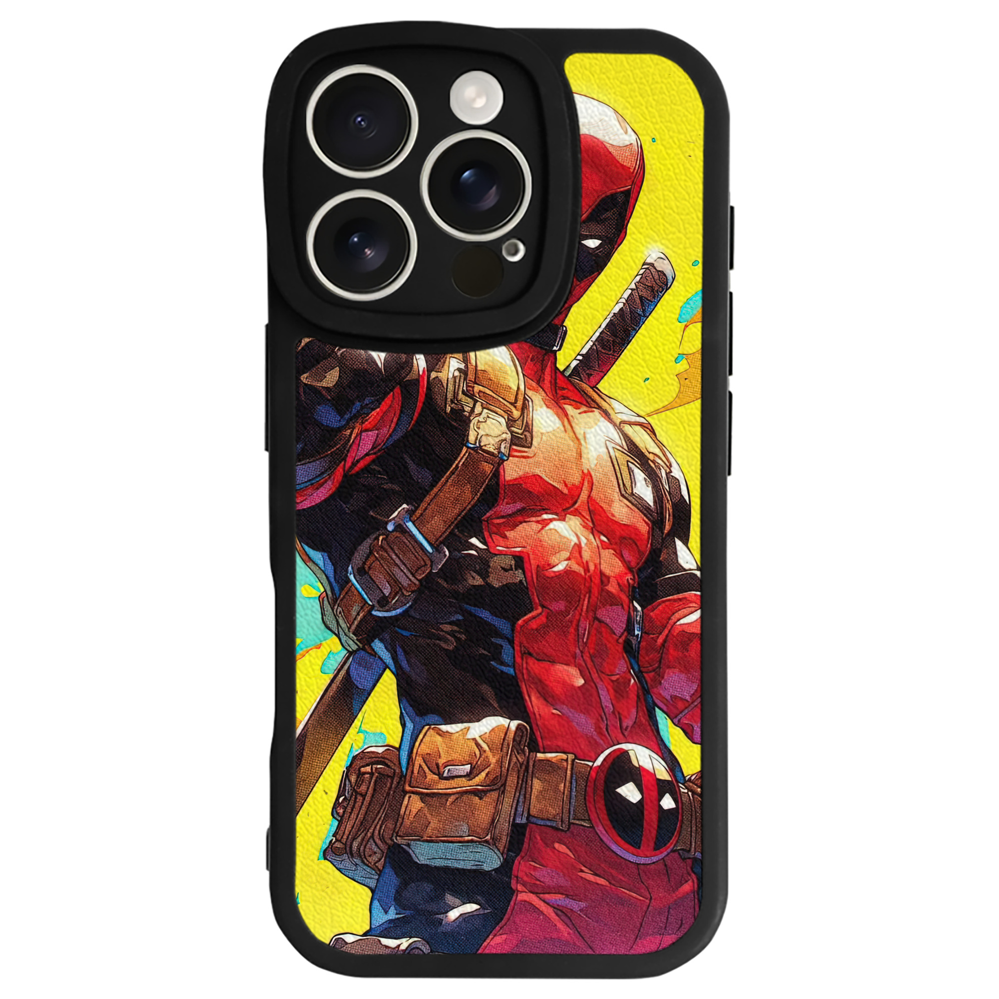 （画像用） Deadpool デッドプール 【iPhone 16シリーズ対応】シリコンスマホケース（レザー調） 材質：シリコン
